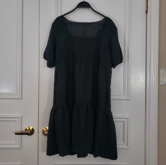 NWT BLACK TAPE Baby Doll Corduroy Drop Waist Emerald Green Dress - Picture 13 of 13